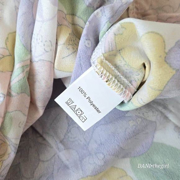 Floral Plunge Neck Tie Front Flutter Sleeve Ruffle Trim Dress - Picture 13 of 14